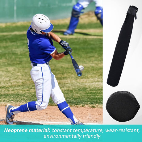 4 Pcs Baseball Bat Sleeve Softball Bat Warmer Batting Training for Composite Cover Warmer Sport Sleeve Protector Reduces Vibration, Black
