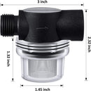 4 Pack Water Pump Strainer Filter, RV Replacement 1/2 Twist On Pipe Strainer with 50 Mesh Stainless Steel Filter Screen Compatible with WFCO or Shurflo Pumps