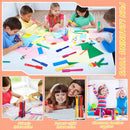 Magnet Wands for Kids Classroom Educational Learning Kits Rainbow Magnetic Wand Bulk 8 Inch Preschool Science Experiment Tools Learning Toys Bingo Games, 6 Colors (12 Pcs)