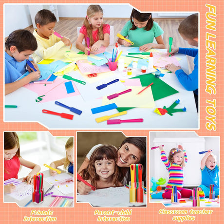 Magnet Wands for Kids Classroom Educational Learning Kits Rainbow Magnetic Wand Bulk 8 Inch Preschool Science Experiment Tools Learning Toys Bingo Games, 6 Colors (12 Pcs)
