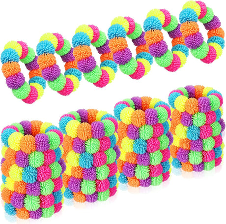 24 Pcs Spiky Sensory Bracelet Anxiety Sensory Toys Fidget Toy Stress Relief Spiky Rings Rainbow No Latex Flexible Stretchy Wearable Toy Bracelet for Adults Kids Children