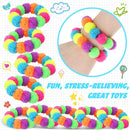 24 Pcs Spiky Sensory Bracelet Anxiety Sensory Toys Fidget Toy Stress Relief Spiky Rings Rainbow No Latex Flexible Stretchy Wearable Toy Bracelet for Adults Kids Children