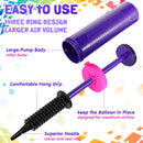 16 Pcs Handheld Balloon Air Pump Inflator Air Pump for Balloons, 2 Way Dual Action Manual Balloon Inflator for Birthday Party Decoration Exercise Yoga Balls Pool Floats, 12 Inch (Rose Red and Purple)