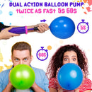 16 Pcs Handheld Balloon Air Pump Inflator Air Pump for Balloons, 2 Way Dual Action Manual Balloon Inflator for Birthday Party Decoration Exercise Yoga Balls Pool Floats, 12 Inch (Rose Red and Purple)