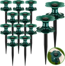 12 Packs 9.84 Inch Garden Hose Guide Spike, Flower Shaped Water Hose Holder Spike Stand with Stake, Heavy Duty Green, Keeps Garden Hose out of Flower Beds, for Plant Protection