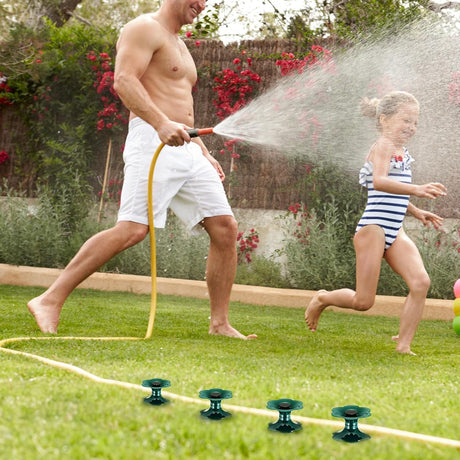 12 Packs 9.84 Inch Garden Hose Guide Spike, Flower Shaped Water Hose Holder Spike Stand with Stake, Heavy Duty Green, Keeps Garden Hose out of Flower Beds, for Plant Protection