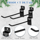 200 Pcs 6 Inches Slatwall Hooks Accessories Black Slat Wall Hanging Hangers Metal Retail Hooks Shelf Brackets Pegs for Pegboard Garage Display