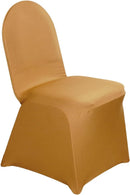 Efavormart 10 PCS Spandex Stretch Gold Chair Covers Universal Banquet Chair Covers for Party Dining with Foot Pockets Washable Wedding Chair Slip Covers for Outdoor