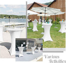 8 Pack Cocktail Table Covers 32x43 Inch Fitted Stretch Spandex Square Corners White Table Cover High Top Cocktail Round Tablecloth for Party, Wedding, Birthday, Banquet(White)