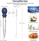 Aquarium Pipette Cleaner: 1.5oz Coral Feeder for Fish Tank Cleaning, Manual Feeding Tube, Food Grade Siphon Dropper, Waste Remover with Strong Suction & Stand & Brush (11.98in, Midnight Blue)