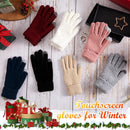 Winter Gloves for Women - Warm Womens Winter Gloves, Touchscreen Knit Glove with Elastic Cuff for Cold Weather