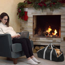 Canvas Firewood Carrier Bag, Durable Firepalce Log Tote with Handles for Wood Fire Stove, Outdoor Camping