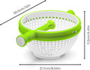 Spina 2-In-1 Easy-To-Use, Collapsible Salad Spinner & Straining Colander for Salad, Fruit, Vegetable, Lettuce - White/Green