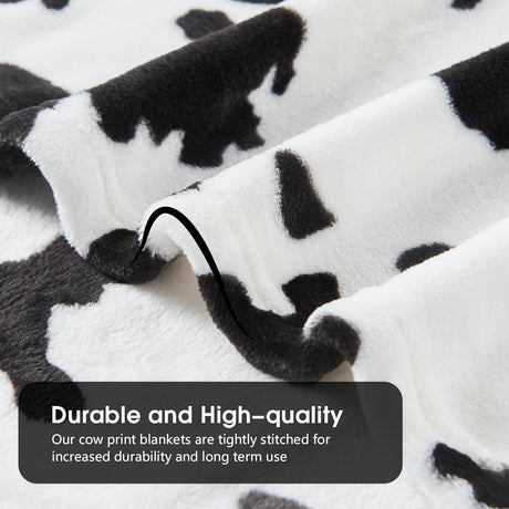 Cow Print Blanket, Fuzzy Cow Print Throw Blankets for Couch, Cow Throw Blanket for Adults, Soft Warm Plush Cow Blanket, Cute Flannel Fleece Throw Blankets, 40''x60''