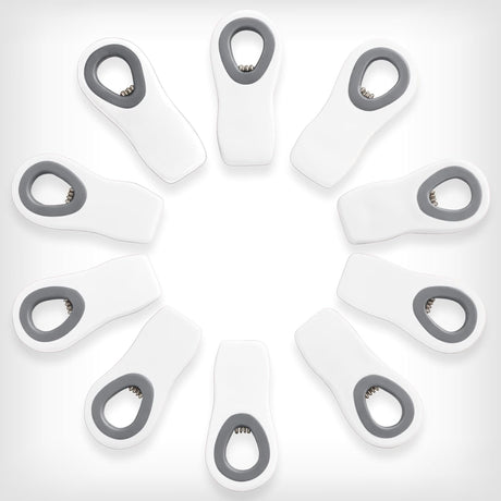 Bag Clips with Magnet- Food, Chip, Bag Clips for Food Storage with Airtight Seal Grip for Bread, Snack and Food Bags (White, Pack of 10)