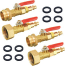 RV Winterize Blowout Adapter Kit 4 PCS with 1/4" Quick Connect Plug and 3/4" Garden Water Hose Threading, Winterize Quick Adapter with Ball Valve for RV Boat Camper Trailer