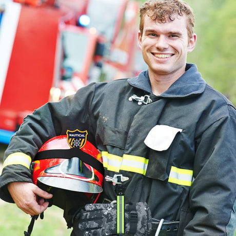 4 Pcs Firefighter Tools Include 2 Firefighter Helmet Band 2 Glove Strap Holder Fire Helmet Band Glove Safety Strap with Reflective Trim Fire Accessories