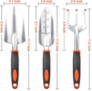 Garden Tools Set, 3 Pack Heavy Duty Gardening Tools Set Include Garden Shovel + Hand Rake Garden Tool, Heavy Duty Hand Cultivators for Gardening