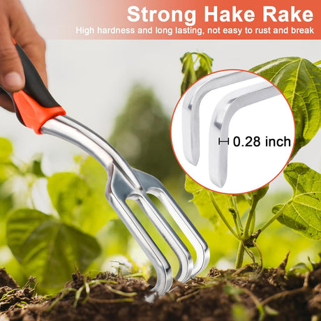 Garden Tools Set, 3 Pack Heavy Duty Gardening Tools Set Include Garden Shovel + Hand Rake Garden Tool, Heavy Duty Hand Cultivators for Gardening