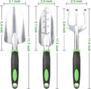 Garden Tools Set, 3 Pack Heavy Duty Gardening Tools Set Include Garden Shovel + Hand Rake Garden Tool, Heavy Duty Hand Cultivators for Gardening