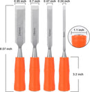4 Piece Wood Chisel Sets Woodworking Tools Set, Wood Chisels + Upgraded Watt Meter Power Meter Plug Home Electricity Usage Monitor