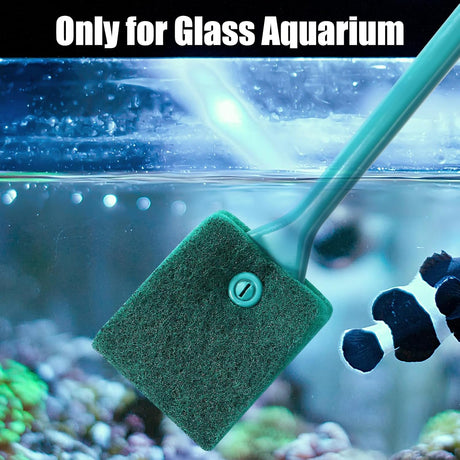 Fish Tank Cleaning Tools, Aquarium Double Sided Sponge Brh, Algae Scraper Cleaner with Long Handle
