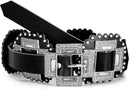 Women Western Concho Leather Belt Cowgirl Boho Belt Chunky for Dresses Concert Festival,Black,Fit Waist 23"-25"