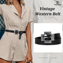 Women Western Concho Leather Belt Cowgirl Boho Belt Chunky for Dresses Concert Festival,Black,Fit Waist 23"-25"