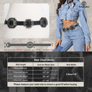 Women Western Concho Leather Belt Cowgirl Boho Belt Chunky for Dresses Concert Festival,Black,Fit Waist 23"-25"