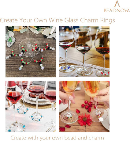 Wine Glass Charm Rings 120pcs Gold and Silver Plated 25mm Beading Charm Rings Wine Glass Marker for Birthday Party Wedding Festival Favor