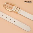 Women's Leather Belts For Jeans Dresses Pants Fashion Ladies Waist Belt with Gold Buckle