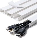 Cord Hider, 58in Cable Hider, Cord Covers for Wires on Wall, Paintable Cable Cover Raceway, Wire Hiders for TV on Wall, Cord Concealer, Cord Cable Management, 4X L14.5 W0.96 H0.58in, White