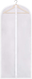 Zippered Garment Bag, Large 53 x 23 inches, Dress Bag for Gowns, Suits, Jackets, Dresses, Hanging Clothing Storage Bag, Water Repellent, Dust Proof, Clear (1 Pack)