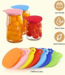 4 PCS Pet Food Can Lids, Silicone Cat Dog Food Can Covers Lids, Universal Size, One fit 3 Standard Size Food Cans, Reusable and Washable Pet Food Covers (light blue, turquoise, pink, yellow)