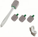 Pumice Toilet Brush Scrubber with 9.5” Handle - 1 Scrubber + 4 Pumice Stones - Remove Hard Water Stains, Rust & Lime from Toilet, Tub, Tile, Grill & Pool - No-Scratch, Easy Grip