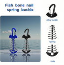 Fishbone SpringTent Peg Portable Windproof Anchors,Aluminum Tent Stakes with Carabiner for Camping Deck, Spring-Loaded Gutter Hook for Tarp,Adjustable Gap Stake for Outdoor Canopy (Blue and Black)
