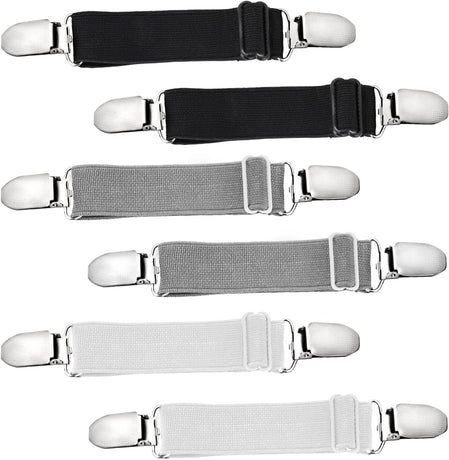 6 Pcs Adjustable Hip Elastic Belt, Elastic Band for Sewing Pant Waist Tightener Pant Belt Clip Women Men Back Cinch for Jeans Pants Dresses