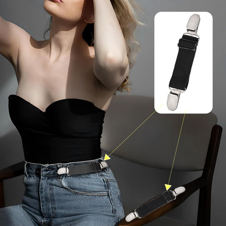 6 Pcs Adjustable Hip Elastic Belt, Elastic Band for Sewing Pant Waist Tightener Pant Belt Clip Women Men Back Cinch for Jeans Pants Dresses