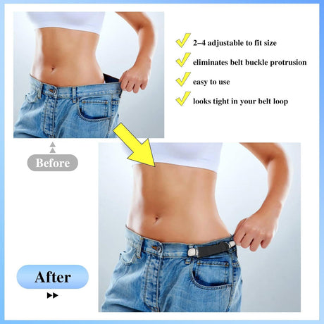 6 Pcs Adjustable Hip Elastic Belt, Elastic Band for Sewing Pant Waist Tightener Pant Belt Clip Women Men Back Cinch for Jeans Pants Dresses