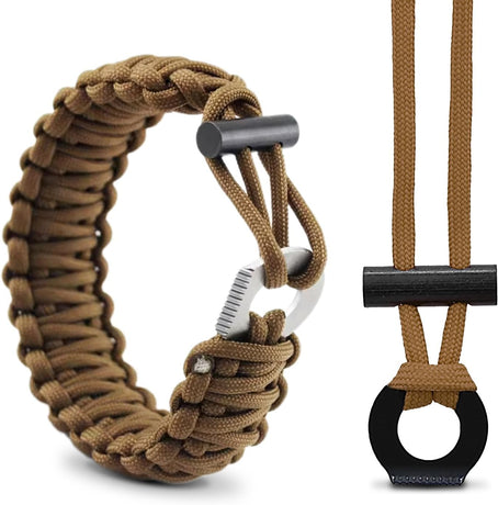 5 Pack Paracord Bracelet Flint Fire Starter Ferrocerium Rod Fire Steel,Parachute 550 Rope Outdoor Camping Hiking Emergency Survival Fire Starter Flint Stick DIY Kit