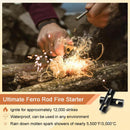 5 Pack Paracord Bracelet Flint Fire Starter Ferrocerium Rod Fire Steel,Parachute 550 Rope Outdoor Camping Hiking Emergency Survival Fire Starter Flint Stick DIY Kit