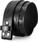 Western Belts for Men without Buckle Cowboy Cowgirl Leather Mens Belts for Jeans