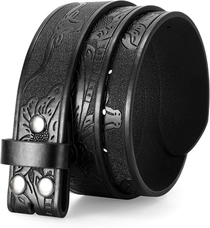 Western Belts for Men without Buckle Cowboy Cowgirl Leather Mens Belts for Jeans
