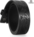 Western Belts for Men without Buckle Cowboy Cowgirl Leather Mens Belts for Jeans