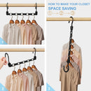 8 Pack Hangers Space Saving Magic Space Saver Storage Smart Plastic Clothes Hanger Organizer Closet Organizers and Storage for Closet Wardrobe Apartment College Dorm Room Essentials, Black