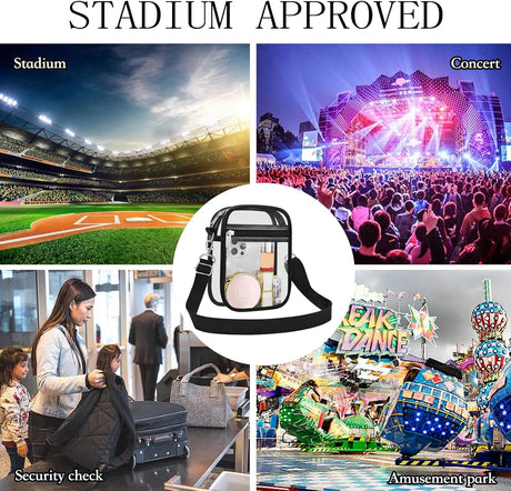 Clear Purse Stadium Transparent Messenger Bag Stadium Approved for Men and Women Clear CrossBody Bag