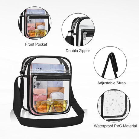 Clear Bag for Stadium Events Clear Messenger Bag for Men and Women