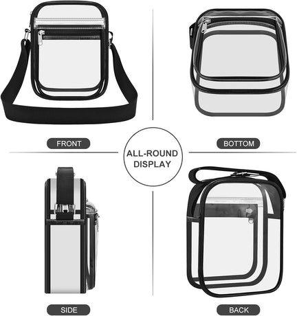 Clear Bag for Stadium Events Clear Messenger Bag for Men and Women