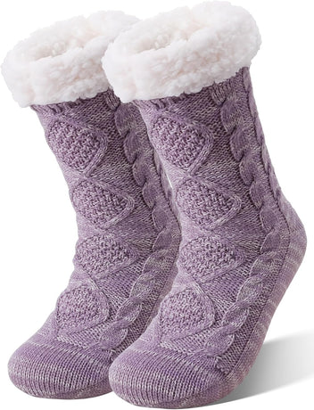 Slipper Fuzzy Socks for Women Fluffy Cozy Cabin Winter Warm Soft Fleece Comfy Thick Socks with Grips