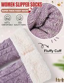 Slipper Fuzzy Socks for Women Fluffy Cozy Cabin Winter Warm Soft Fleece Comfy Thick Socks with Grips